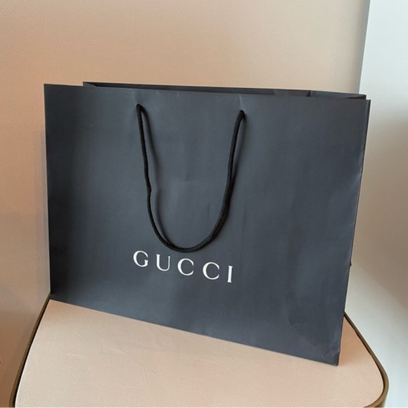 Gucci Handbags - Authentic Large Gucci Black Paper shopping Bag for purse